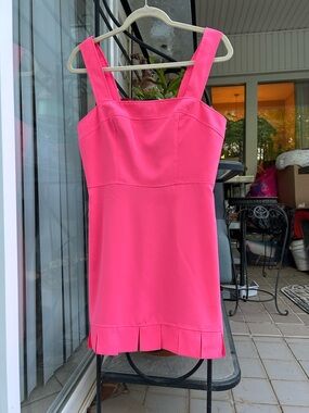 Amanda Uprichard Hot Pink Square-Neck Mini Dress size medium 4 6 nwt